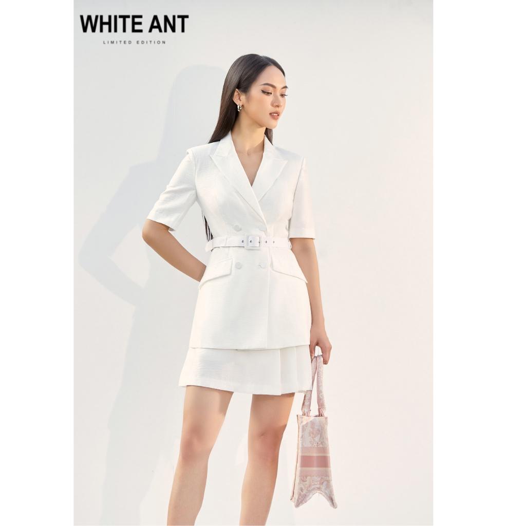 Chân Váy Chữ A Công Sở WHITE ANT QUENNA PLEAT SKIRT Chất Liệu Vải Tencel Cao Cấp Mềm Mịn, Thoáng Mát 110100073