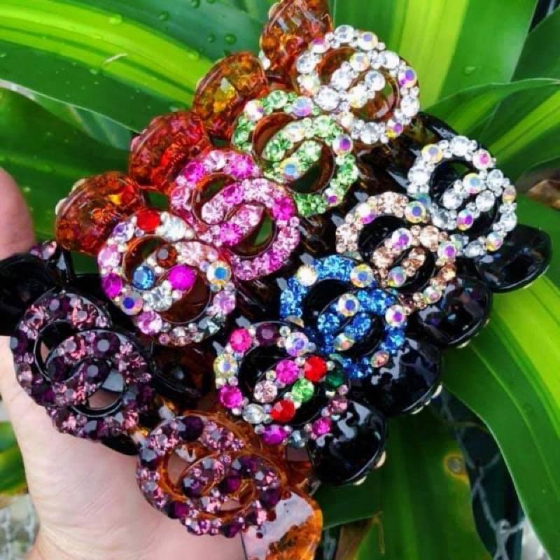 Kẹp Tóc Càng Cua 3 Răng Số 8 Đính Đá Nhiều Màu Cao Cấp Phong Cách