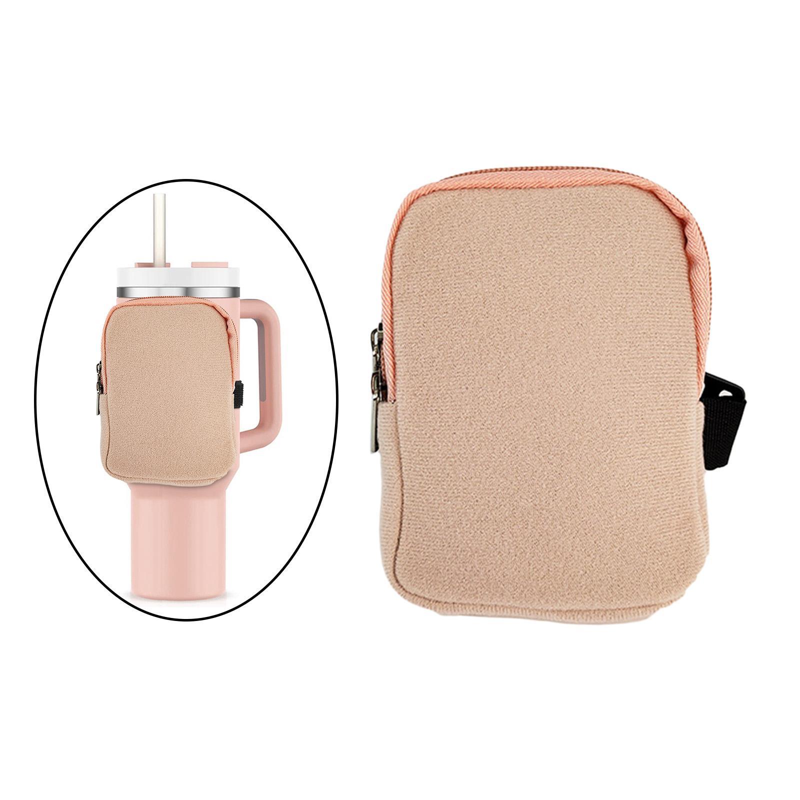 Water Bottle Pouch Zipper Pouch with Adjustable Band Durable Practical Women Men Belt Bag Tumbler Pouch for Jogging Hiking Travel Gym