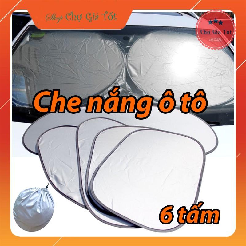 Bộ 6 tấm bạt che nắng cửa sổ kính lái ô tô CÓ TÚI ĐỰNG