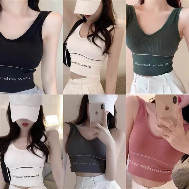 Áo bra gym yoga thể thao dáng croptop mềm mịn thoáng mát AXW