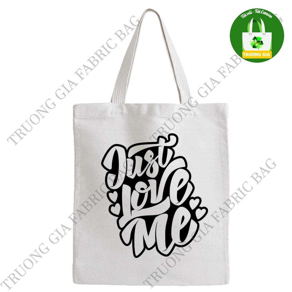 TúI Vải tote canvas Trắng in hình LETTER không khóa kéo 26x33 Trương Gia Túi Vải - Túi Canvas