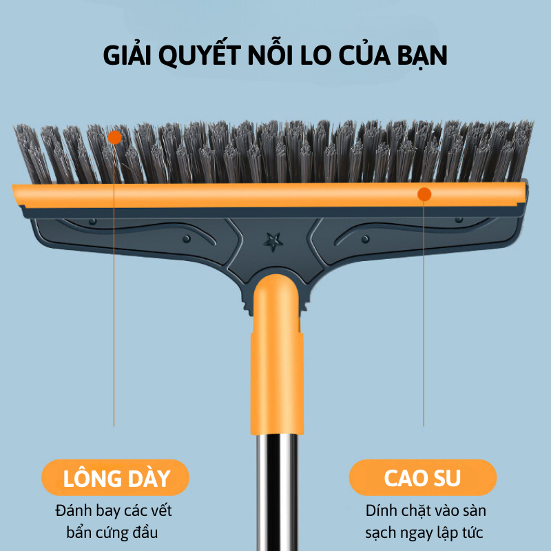 [COMBO DỌN DẸP ĐÓN TẾT] 1 chà sàn nhà tắm + 1 chổi quét trần nhà + 1 bàn chải vệ sinh khe hẹp - Chính hãng dododios