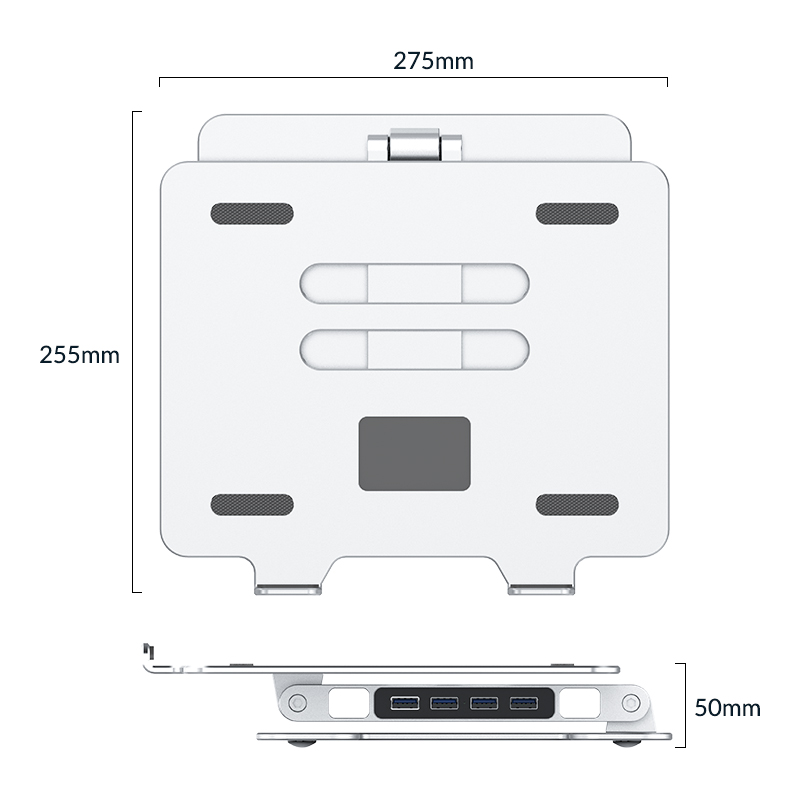 Giá đỡ Laptop tích hợp USB Hub ORICO LST-4A-SV- Hàng Chính Hãng