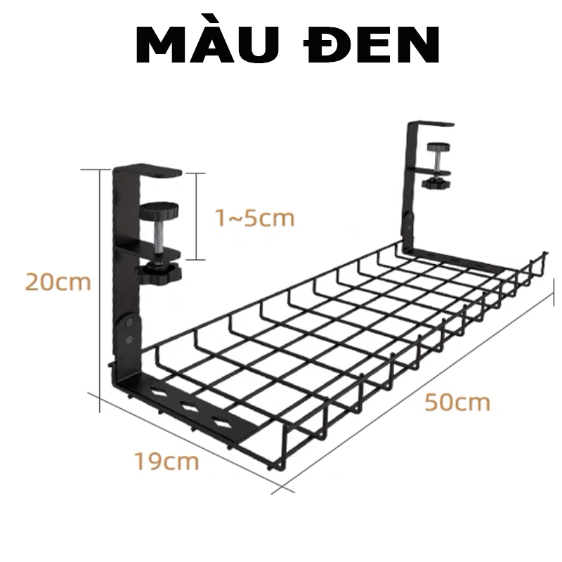 Giá Treo Ổ Điện Kẹp Bàn; Kệ Đở Dây Điện Dưới Bàn Làm Việc; Khay Giấu Dây; Máng Đi Dây Cất Gọn