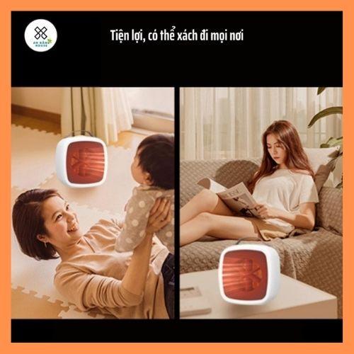 Quạt Sưởi Ấm Mini cầm tay cho bé, Máy Sưởi Cho Phòng Ngủ Mùa Đông 500W, không phát sáng, không gây bỏng,không tiếng ồn