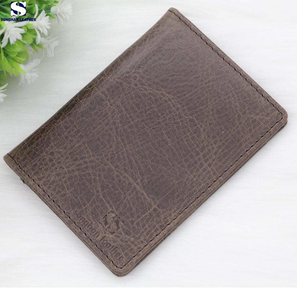 Ví Đựng Thẻ Card Holder Nam Nữ Songhan Leather WL01.Ví MiNi Da Bò Thật Cao Cấp Nhỏ Gọn Gập Đôi Nhiều Ngăn Thời Trang