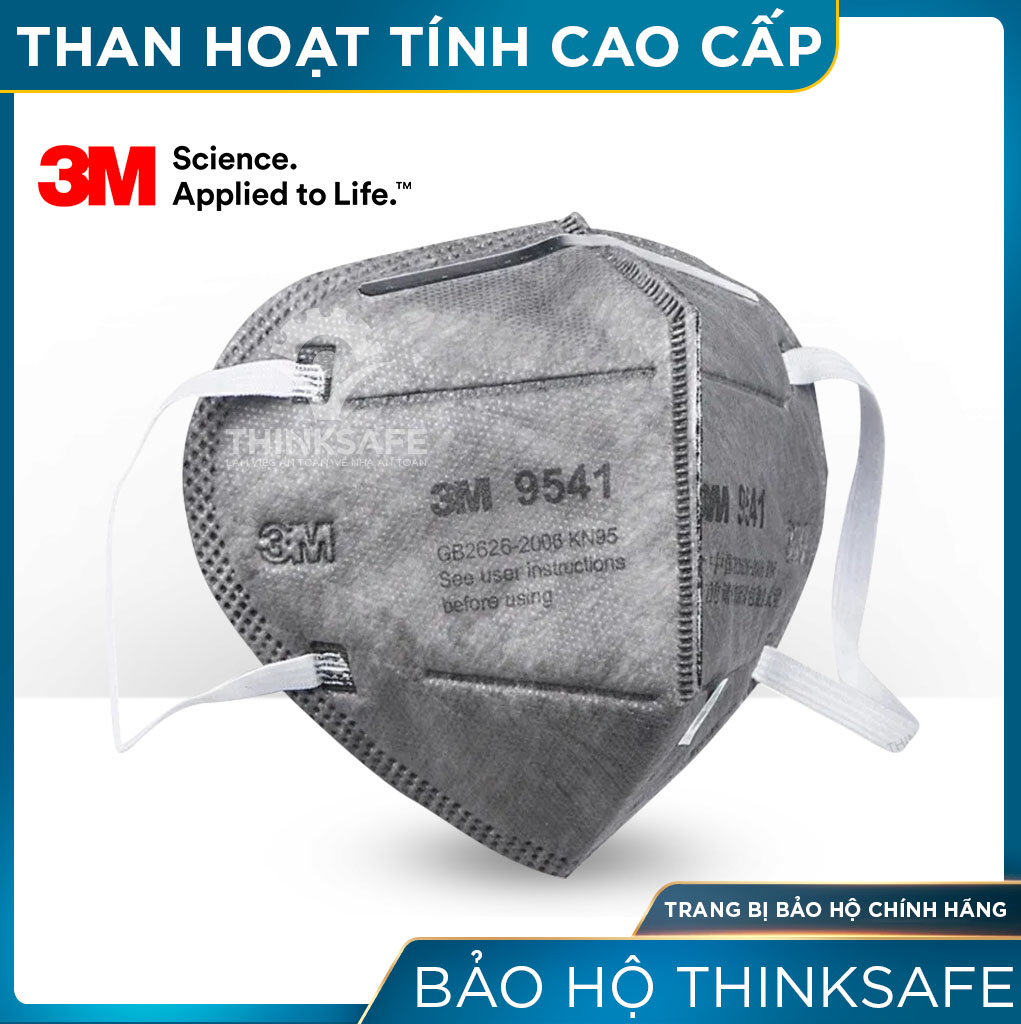 Khẩu trang 3M 9541 lọc bụi, vi khuẩn bảo vệ hô hấp, khả năng lọc bụi tối thiểu 94%