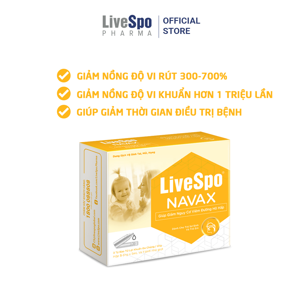 Combo 03 nước muối sinh lý bào tử lợi khuẩn LiveSpo Navax Family - Dành cho gia đình - Dành cho trẻ sơ sinh và trẻ em và chuyên dụng - vệ sinh, phòng ngừa viêm nhiễm tai mũi họng