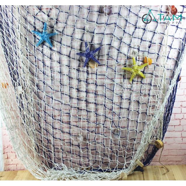 Lưới bắt cá trang trí có đính vỏ ốc