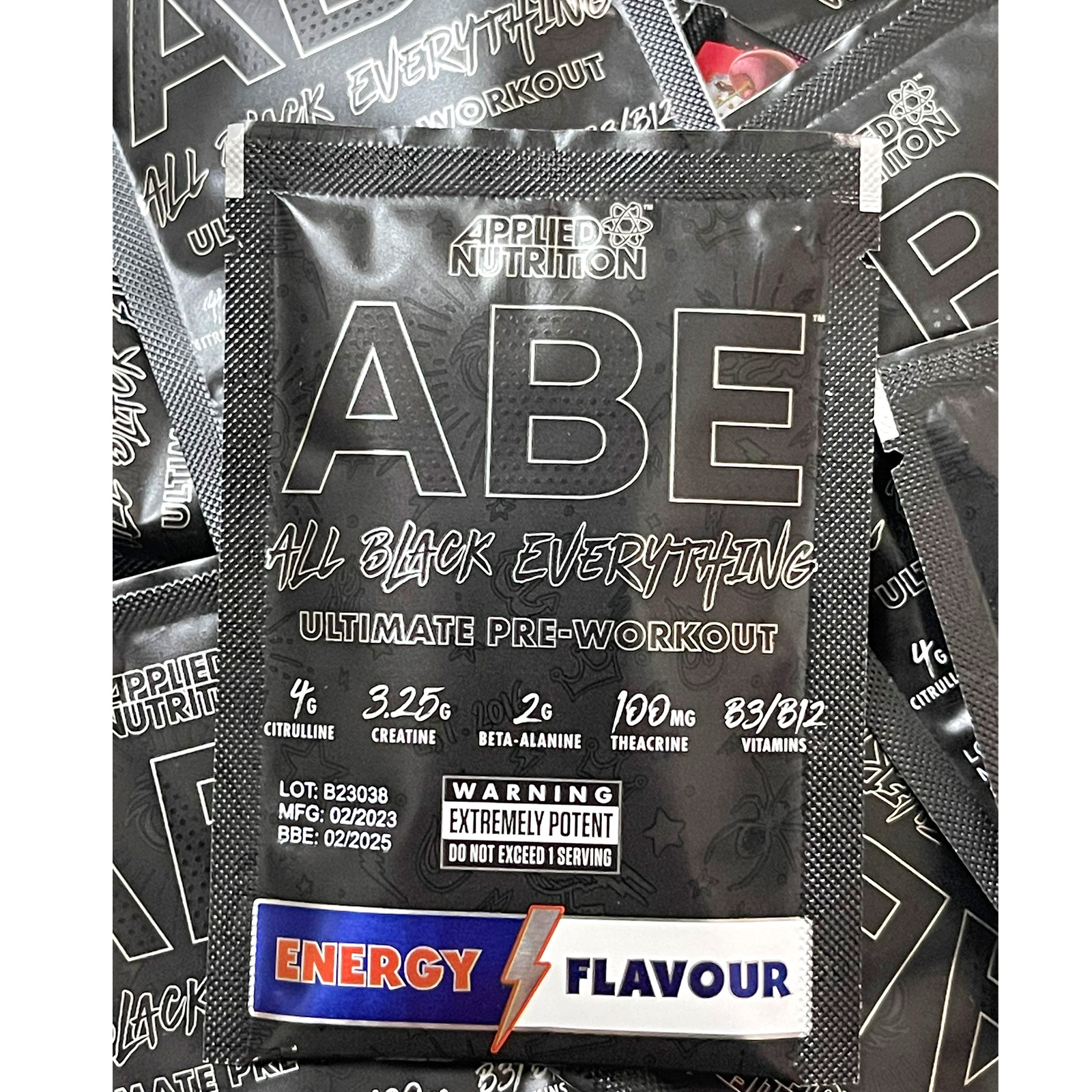 Gói dùng thử Sample - Pre workout ABE của Applied Nutrition - Tăng sức bền, sức mạnh tập luyện, tăng tỉnh táo tập trung - Hàng chính hãng