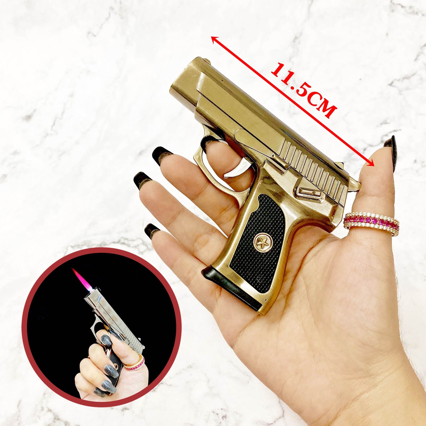 Hột quẹt bật lửa khè hình súng cz-83 mini -