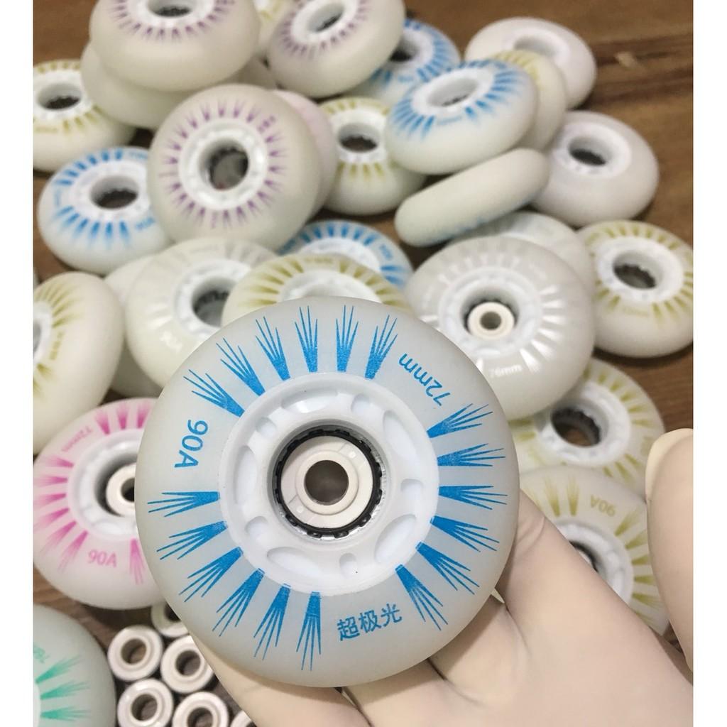 Combo 8 Bánh xe patin đèn led siêu sáng nhiều màu cho trẻ em người Lớn