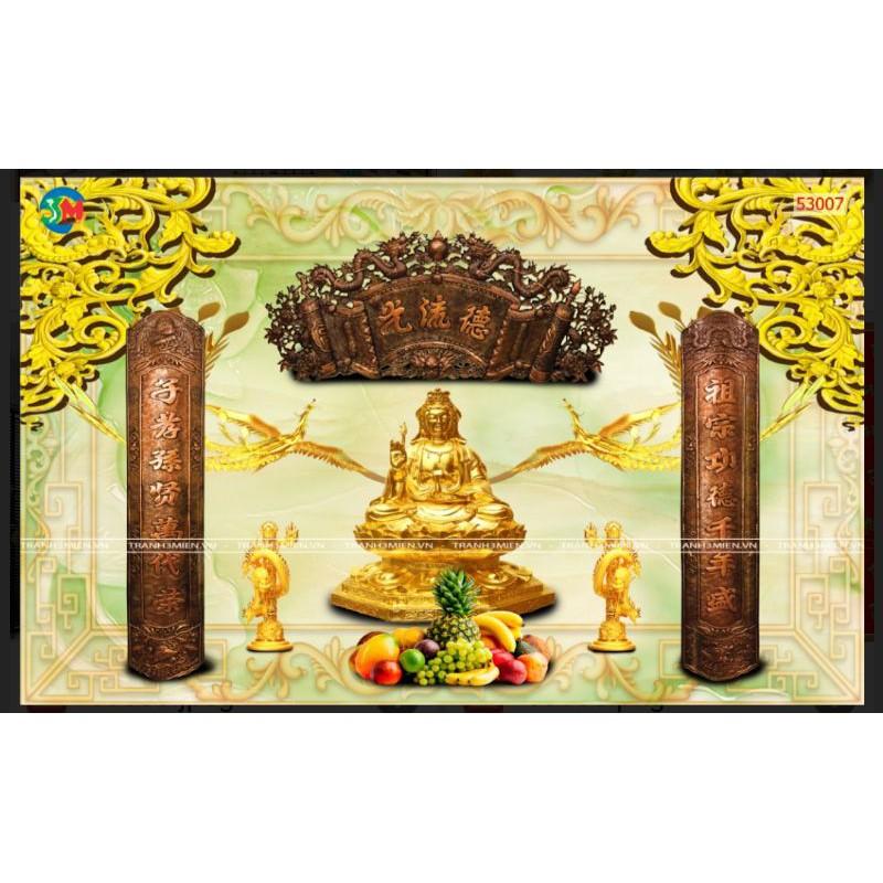 Tranh dán tường bàn thờ, phòng thờ 3D