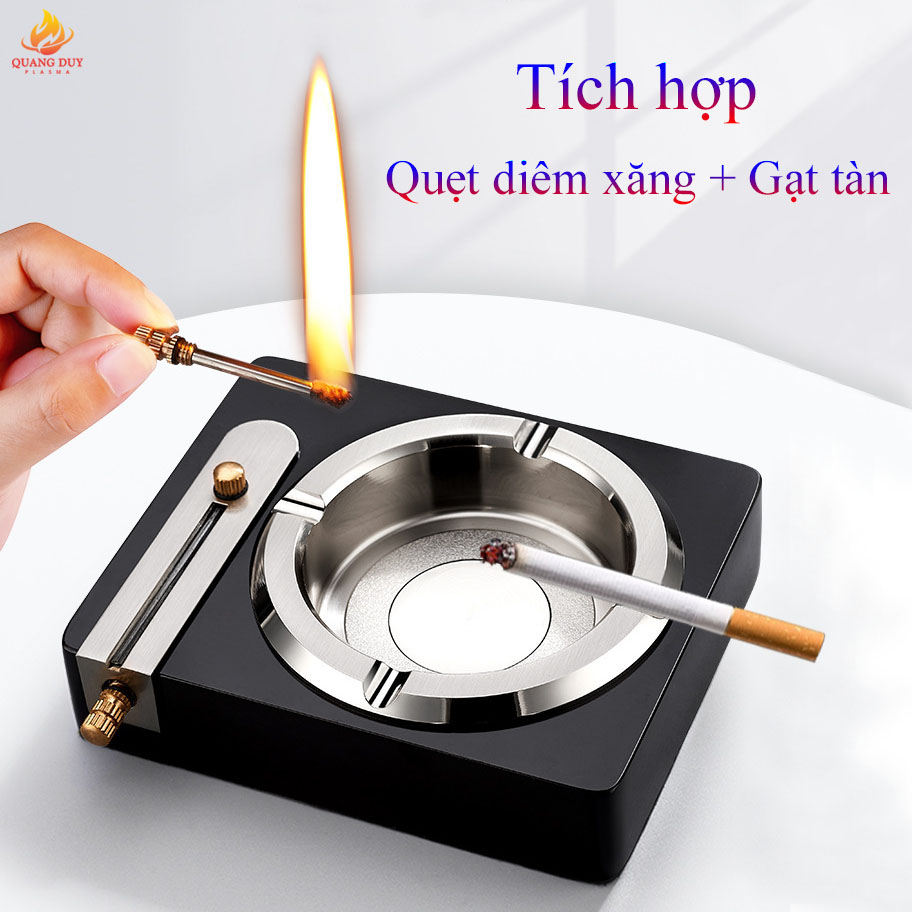 Gạt tàn thuốc la kiêm bật lửa quẹt diêm xăng sáng tạo độc đáo