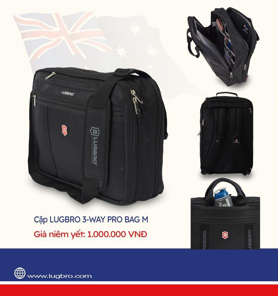 Cặp Đa Năng Lugbro 3-Way Pro Bag M