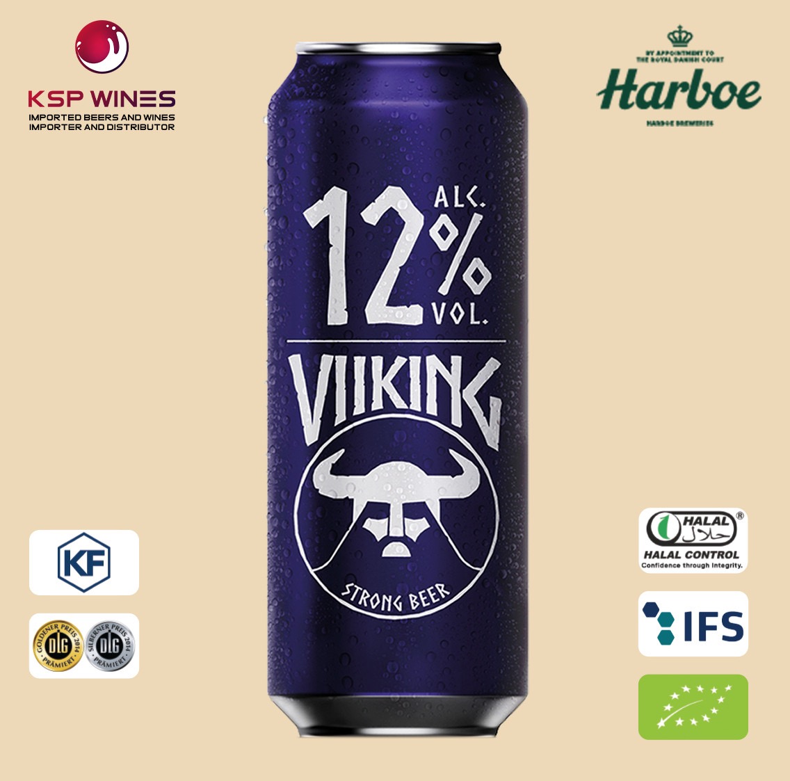 BIA VIIKING HARBOE STRONG 12% THÙNG 24 LON 500ml