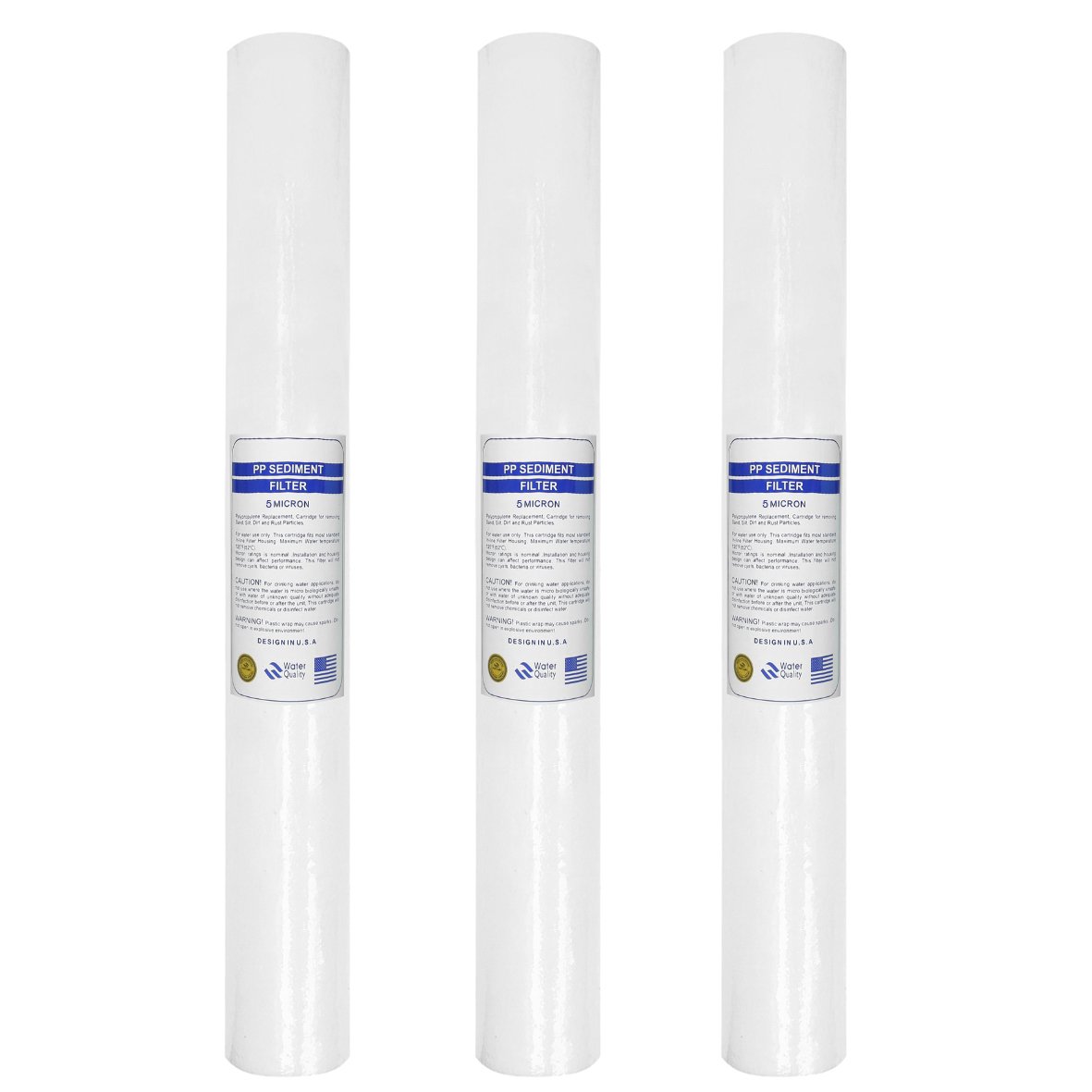 Bộ 3 lõi lọc nước số 1| PP 5micron 20 inch dùng cho bộ lọc thô, máy lọc nước R.O 30-50L/h