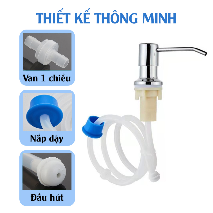 Vòi bơm dẫn nước rửa chén, van hút rửa bát rửa tay lavabo bồn rửa nhà bếp nhà tắm bằng inox Legaxi