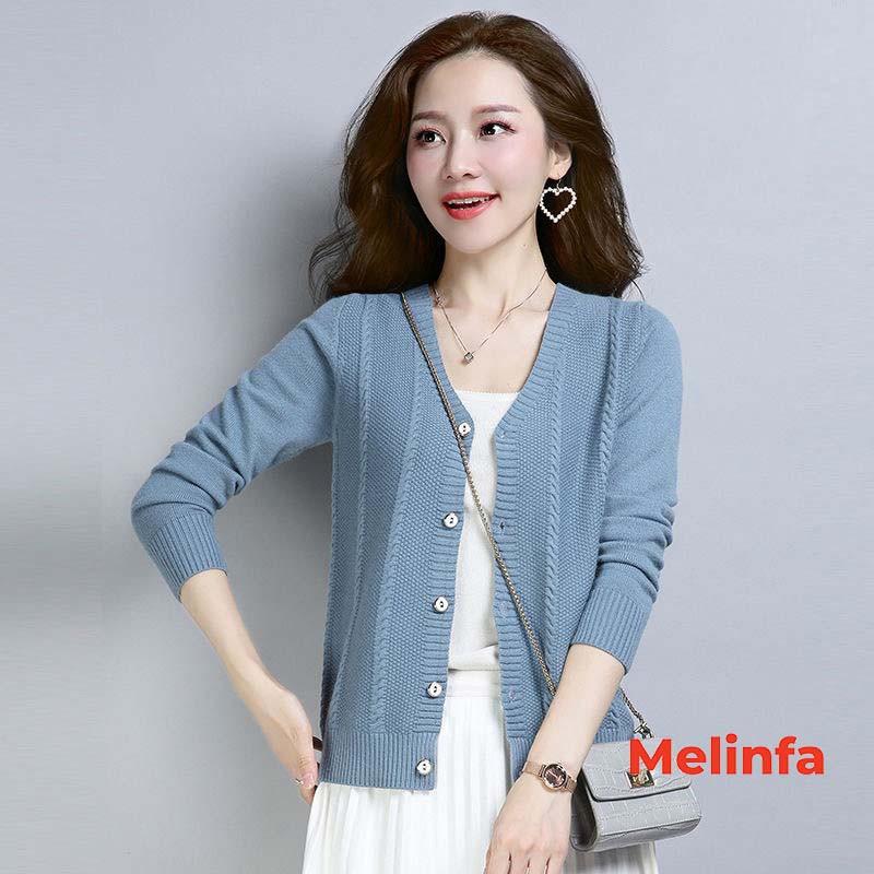 Áo len cardigan nữ, áo khoác len mở cúc nữ kiểu dáng basic chất len mềm mịn co giãn thoải mái mã A0207