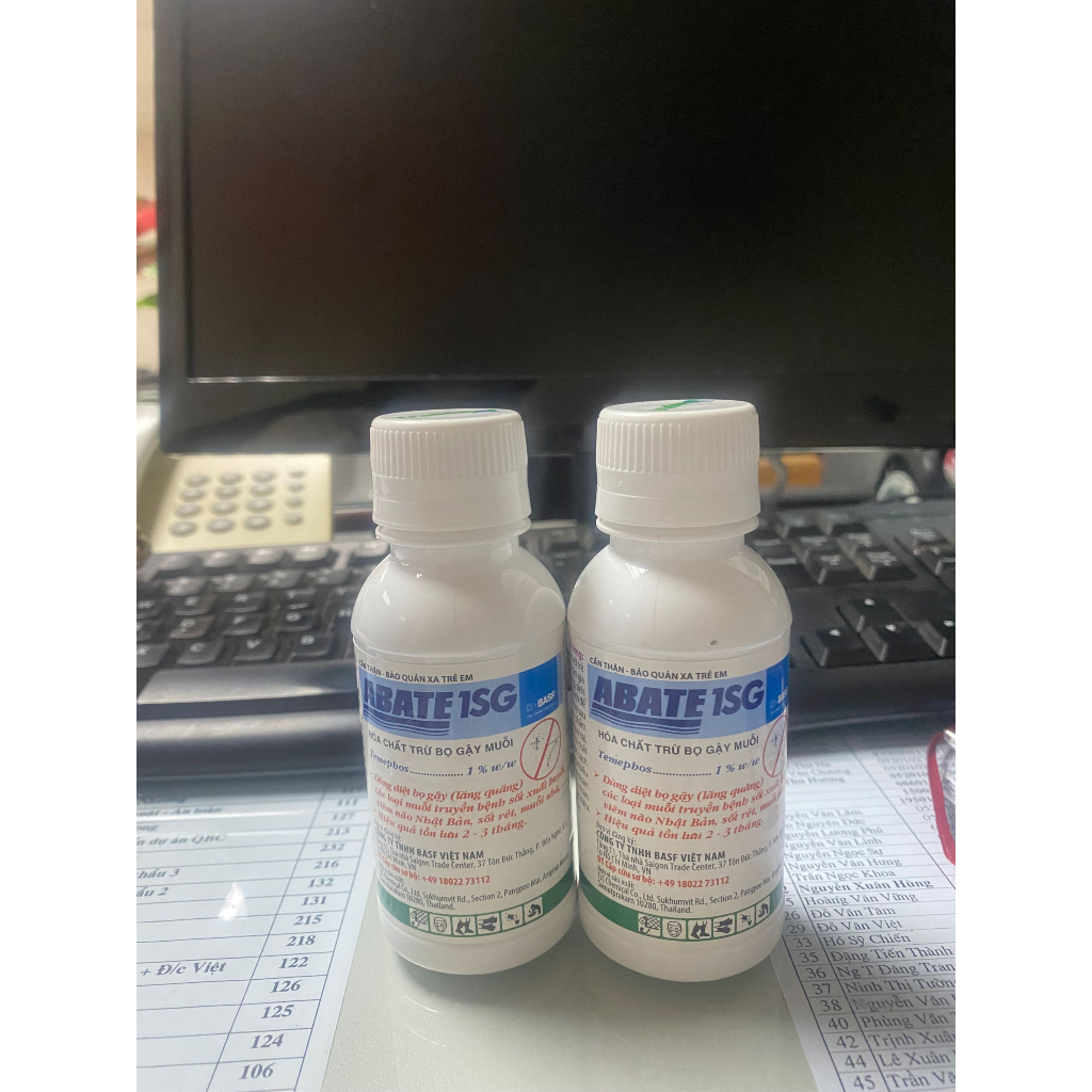 Chế Phẩm Diệt Bọ Gậy, Muỗi Loăng Quăng Abate 1sg Chai 100gr Mùi Nhẹ An Toàn Sức Khỏe Và Môi Trường