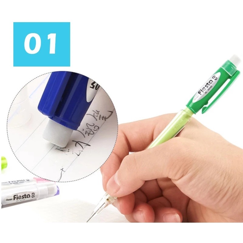 Bút chì kim Pentel Fiesta AX-105 nét 0.5mm - Thiết kế thân trong, nhiều màu lựa chọn