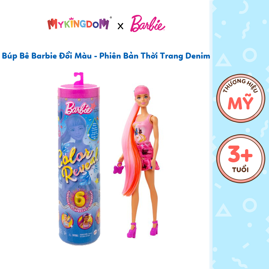 Đồ Chơi Búp Bê Barbie Đổi Màu - Phiên Bản Thời Trang Denim BARBIE HJX55 - Giao hàng ngẫu nhiên