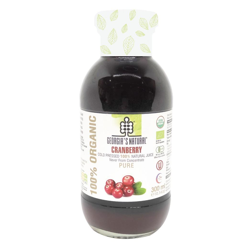 Nước Trái Cây Ép Lạnh 100% Hữu Cơ Nam Việt Quất Georgia's Natural - ORGANIC Pure Cranberry Juice - 300ml