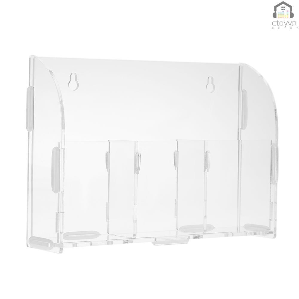 Giá đỡ điều khiển từ xa gắn tường bằng acrylic kèm 3 ngăn tiện dụng cho gia đình/ văn phòng