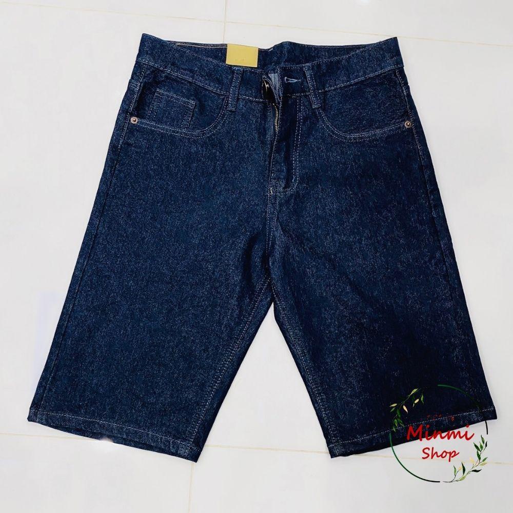 Quần Sọt Jean Nam Bigsize Màu Xanh Đen Quần Short Jean Sọt Rin Nam Ống Suông