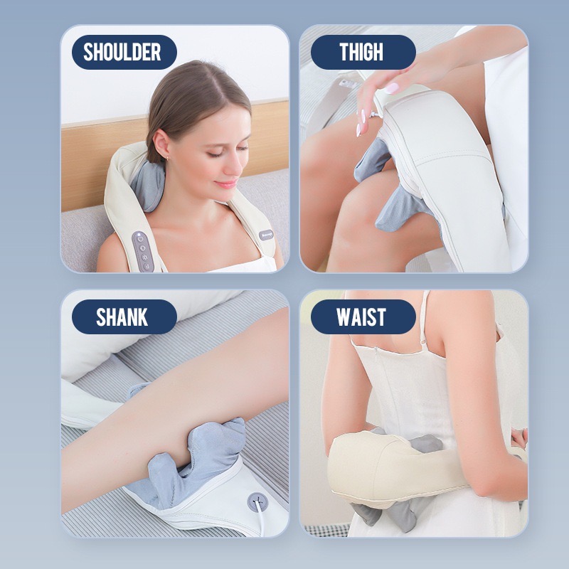 Máy massage cổ vai gáy AUX 6D có 2 chế độ, 2 mức độ, Đai mát xa toàn thân cải thiện sức khỏe tổng thể