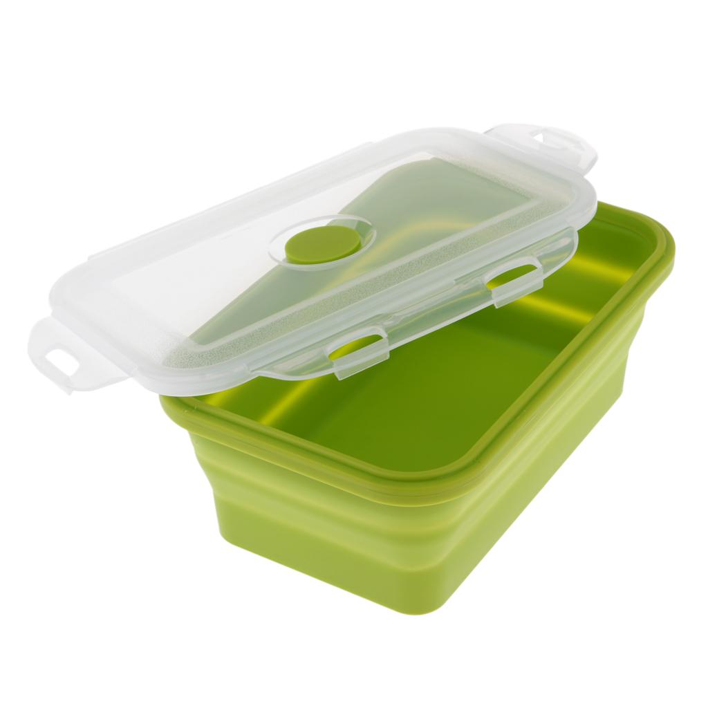 Portable Silicone Collapsible Lunch Bento Box, Microwave, Dishwasher and Freezer to Oven Safe