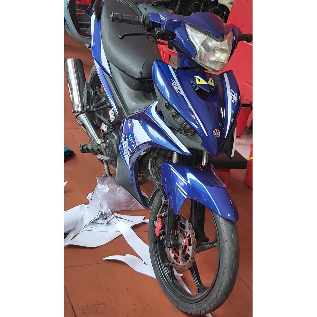Tem exciter 50 MX xanh trắng