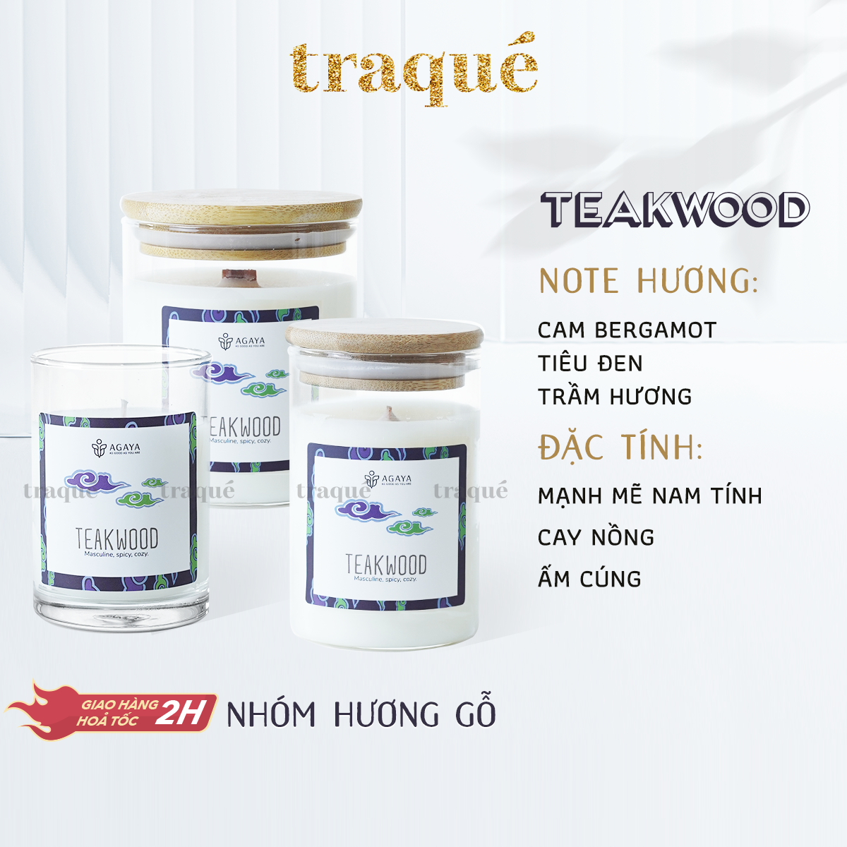 Nến thơm tinh dầu cao cấp không khói an toàn Candle Cup - TAEKWOOD - M - 200G