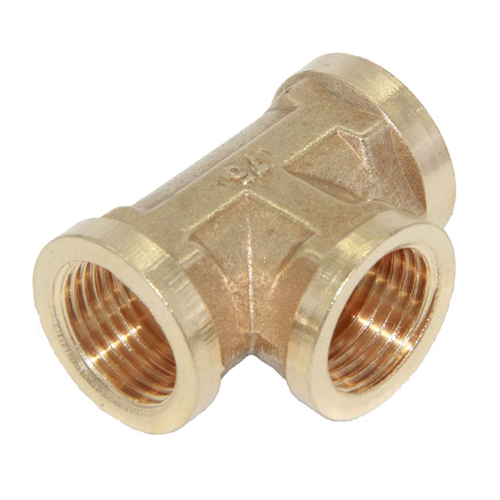1/2'' Brass Pipe 3 Way Thread Fitting Coupler Connector DN15