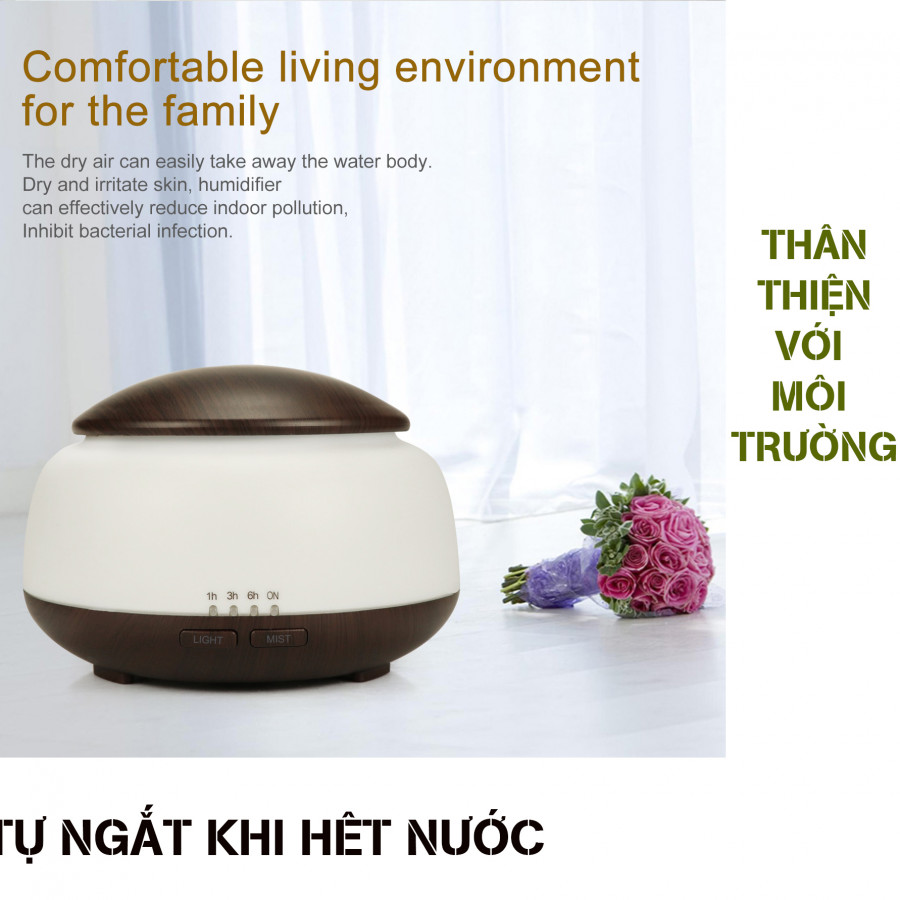 Máy khuếch tán tinh dầu ấm đen remote dung tích 300ml điều khiển từ xa