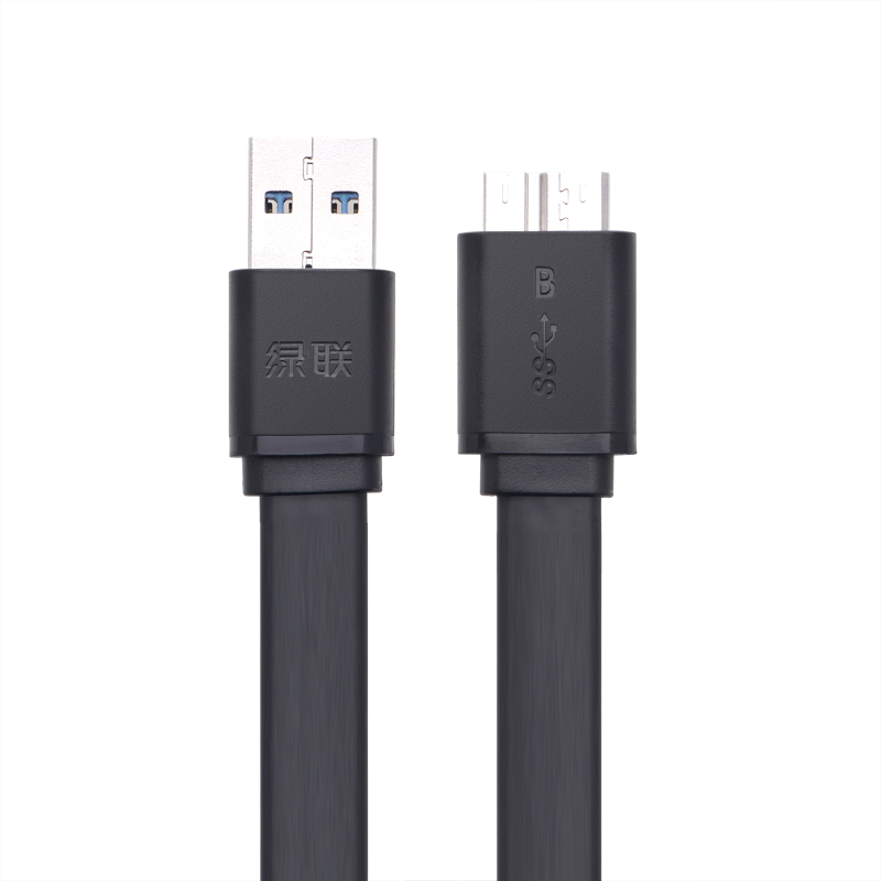 Dây cáp micro USB 3.0 dẹt sang USB 3.0 dùng cho Samsung Note 3/S4/S5 UGREEN US130 - Hàng Chính Hãng - Đen - 1.5m