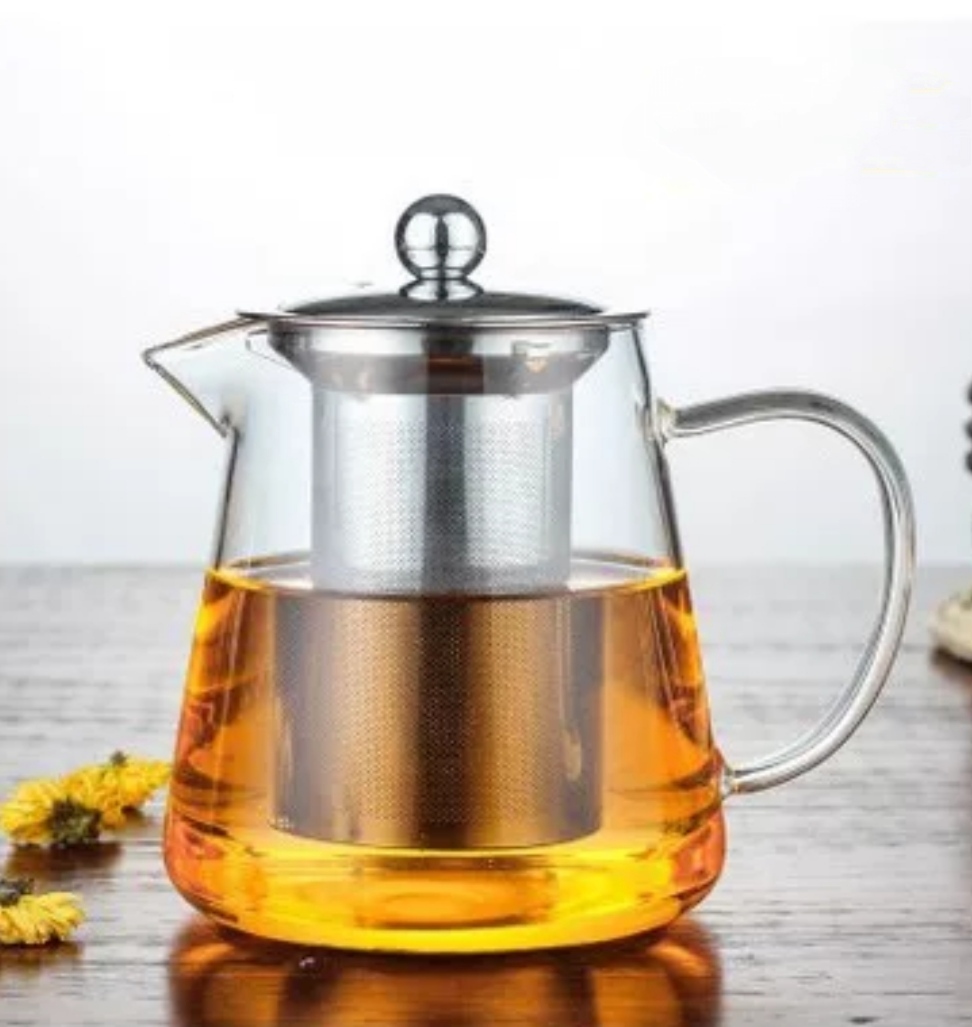 Bình pha trà, pha cafe tiện lợi thủy tinh nắp inox