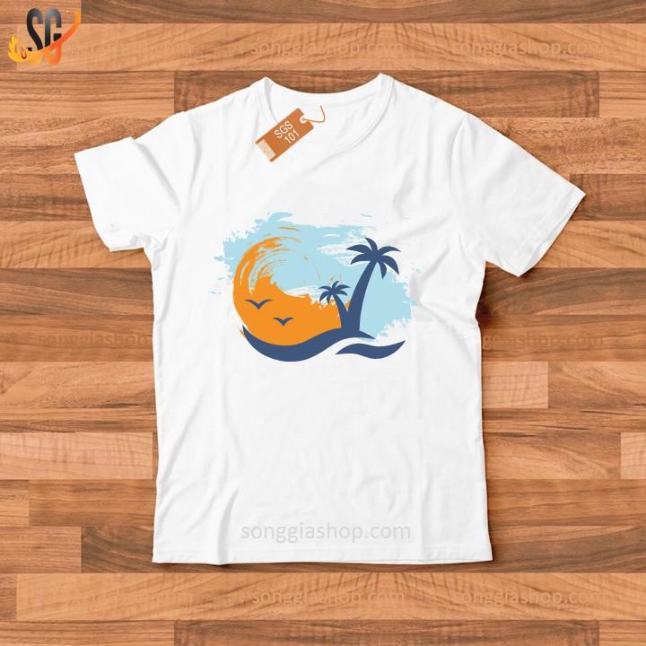 Áo Thun Đi Biển - Thun Cotton - Đủ size Nam Nữ SGS101