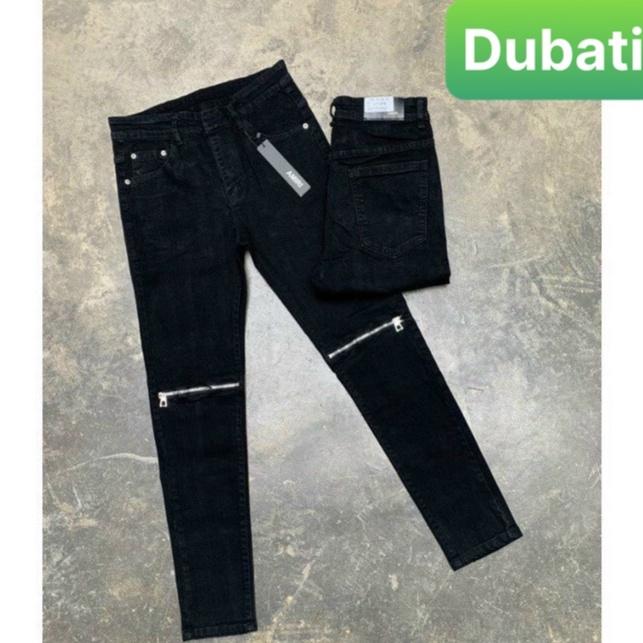 QUẦN JEAN NAM CHẤT BÒ ĐEN KHÓA KIỂU GỐI NHẬT BẢN PHONG CÁCH CAO CẤP DB-01 - DUBATI FASHION