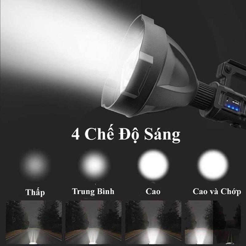 Đèn Pin Siêu Sáng Chiếu Siêu Xa 1000m Chống được nước.có chân sạc điện thoại W591 và W590