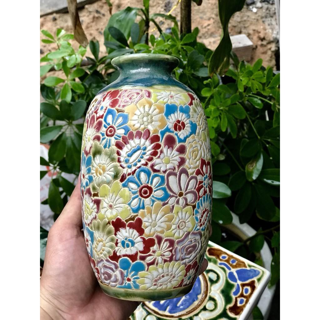 BÌNH BÁCH HOA 20CM GỐM SỨ THỦ CÔNG NAM BỘ CẮM HOA TRANG TRÍ DECOR