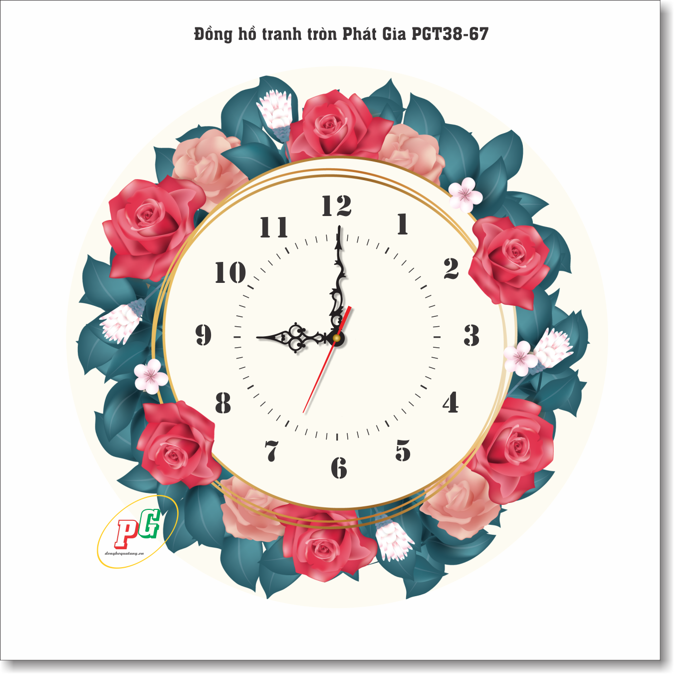Đồng hồ treo tường, đồng hồ tranh treo tường, đồng hồ dạng tròn, đồng hồ độc lạ, đồng hồ treo phòng khách, phòng ngủ, nhà bếp, đồng hồ tranh quà tặng Phát Gia PGT38-67