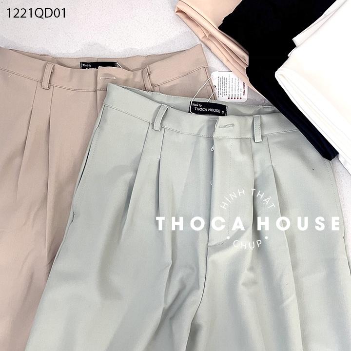 Quần tây công sở thiết kế ống rộng trơn THOCA HOUSE trắng, đen, nude, cafe, xanh mint hàng độc quyền