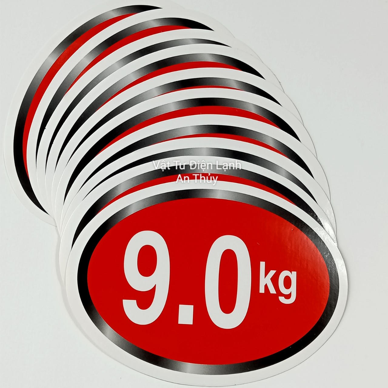 Combo 10 tem 9.0kg dán máy giặt - Tem KG máy giặt - Tem số máy giặt - Tem trang trí máy giặt - Tem trọng lượng máy giặt