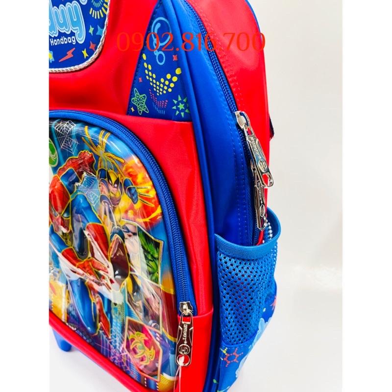Ba lô cần kéo đi học cho bé trai tiểu học cấp 1 hình siêu nhân nhện Spiderman