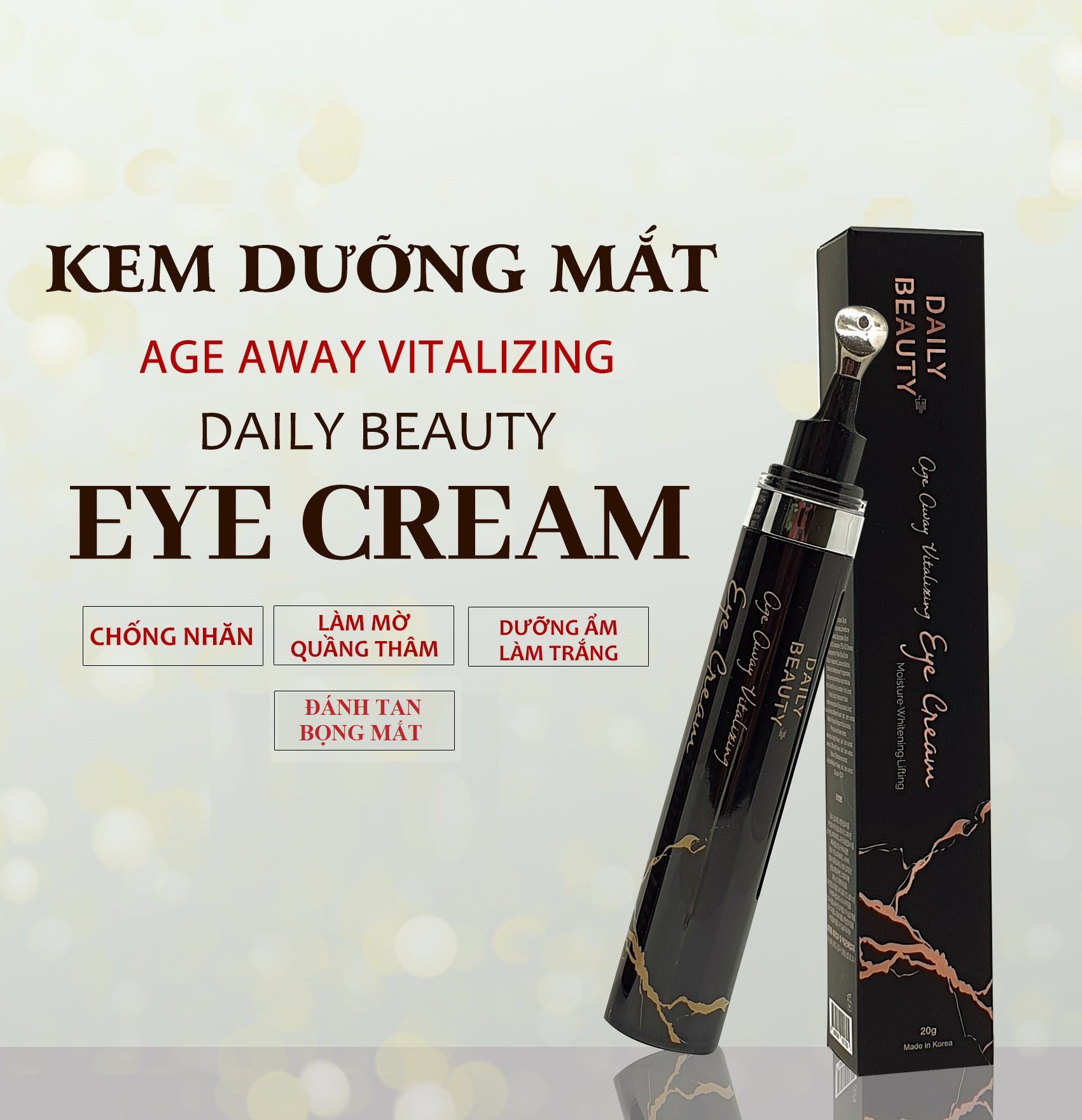 Combo 3 hộp Kem dưỡng mắt Daily Beauty Age Away Vitalizing Eye Cream sản phẩm nhập khẩu chính ngạch Hàn Quốc