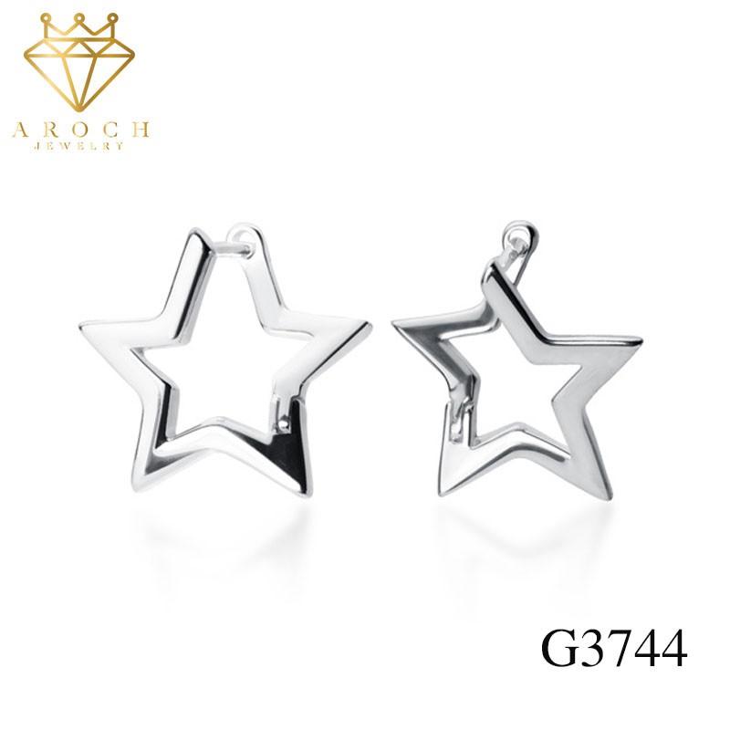 Khuyên tai bạc Ý s925 sao nhỏ 5 cánh lạ mắt G3744 - AROCH Jewelry