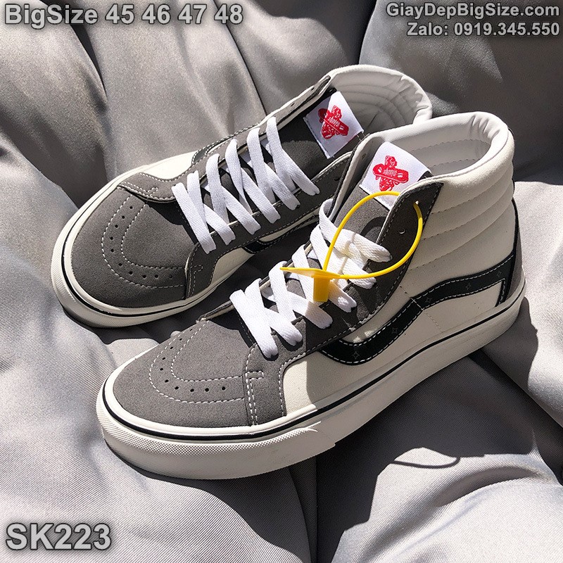 Giày trượt ván, giày thể thao cổ cao cỡ lớn 45 46 47 48 cho nam chân to. Big size custom sneakers for wide feet - SK223