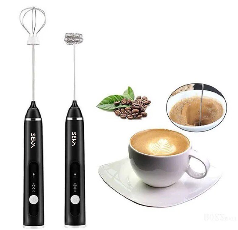 Máy Đánh Trứng, Đánh Sữa Và Tạo Bọt Cafe Di Động Cầm Tay 3 Tốc Độ Sử Dụng Pin Sạc hàng chính hãng